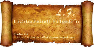 Lichtscheindl Filomén névjegykártya